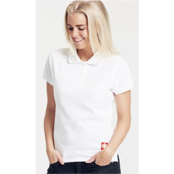 Caritas Damen Polo-Shirt weiß aus Bio Baumwolle (Fairtrade)