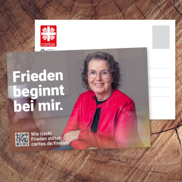 Postkarten - 100er Set mit vier Motiven der Caritas Kampagne 2024