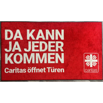 Caritas-Fußmatte groß mit Kampagnen-Claim