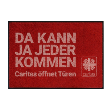 Caitas-Fußmatte klein mit Kampagnen-Claim